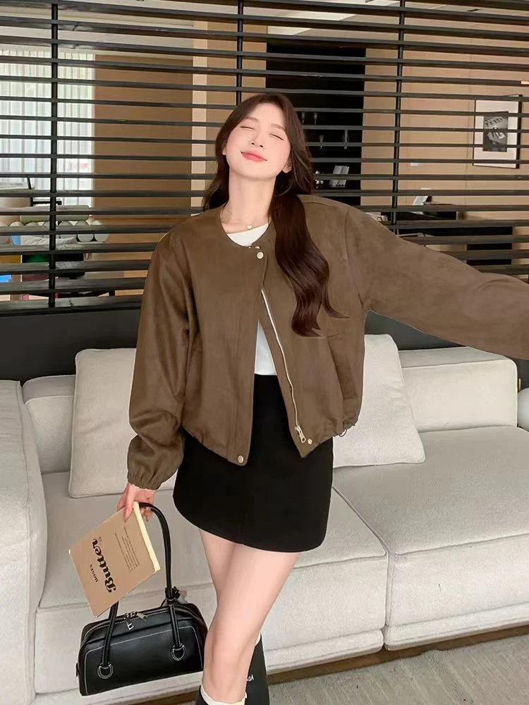 HENIMAN/恒依曼[栗子泡芙]美式慵懒减龄时尚百搭短款上衣2001