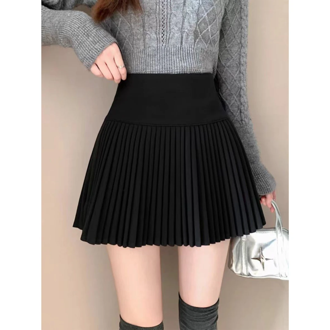 HENIMAN/恒依曼气质性感高腰百褶裙 7038