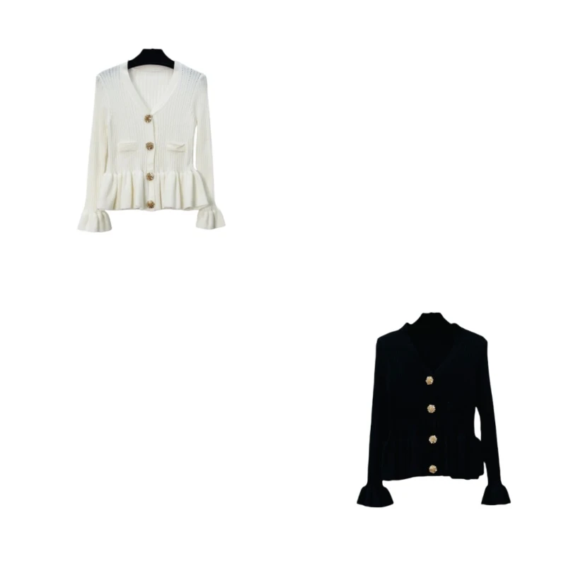 4192 气质轻奢短款时尚法式设计师名媛长袖秋冬设计感针织衫秋季