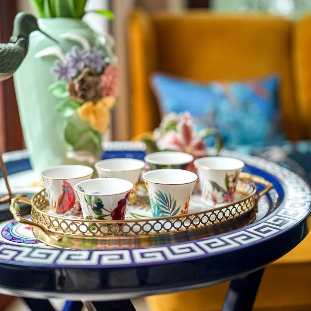 【达人专属】 【欧美外单】轻奢新骨瓷茶具哥斯达黎加6杯套装Q7016