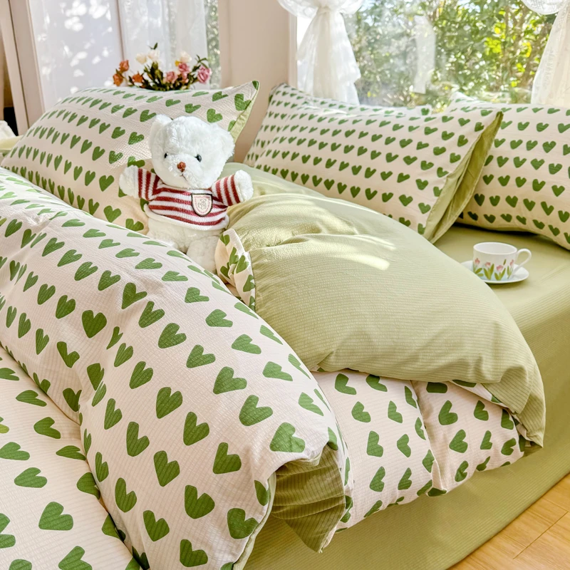 A类泡泡棉小清新床上用品四件套学生宿舍床三件套