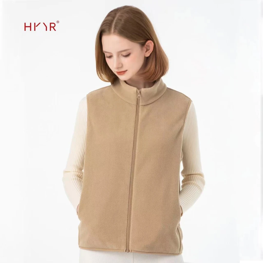 春秋新款户外摇粒绒马甲情侣女士宽松立领外套女士高档马甲百搭款