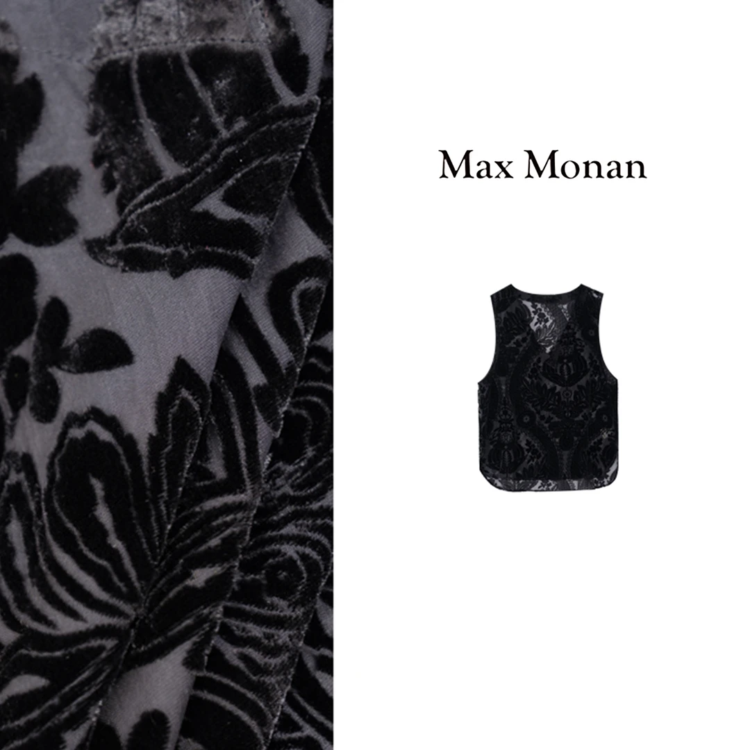 【Max Monan】曼妙  新款品牌设计真丝小众提花马甲MM24WX05072