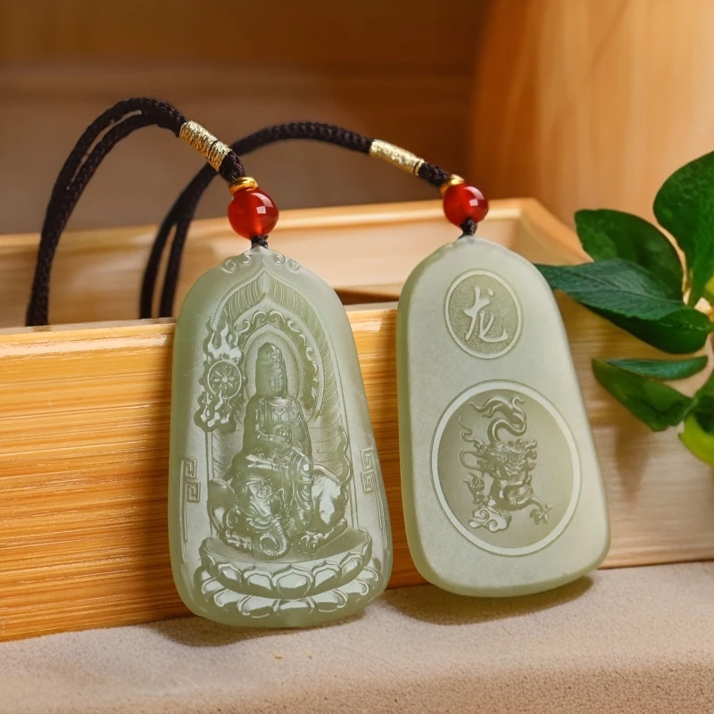 和田玉生肖吊坠男女款玉石挂件项链属相马龙牛猪虎兔小孩儿童玉坠