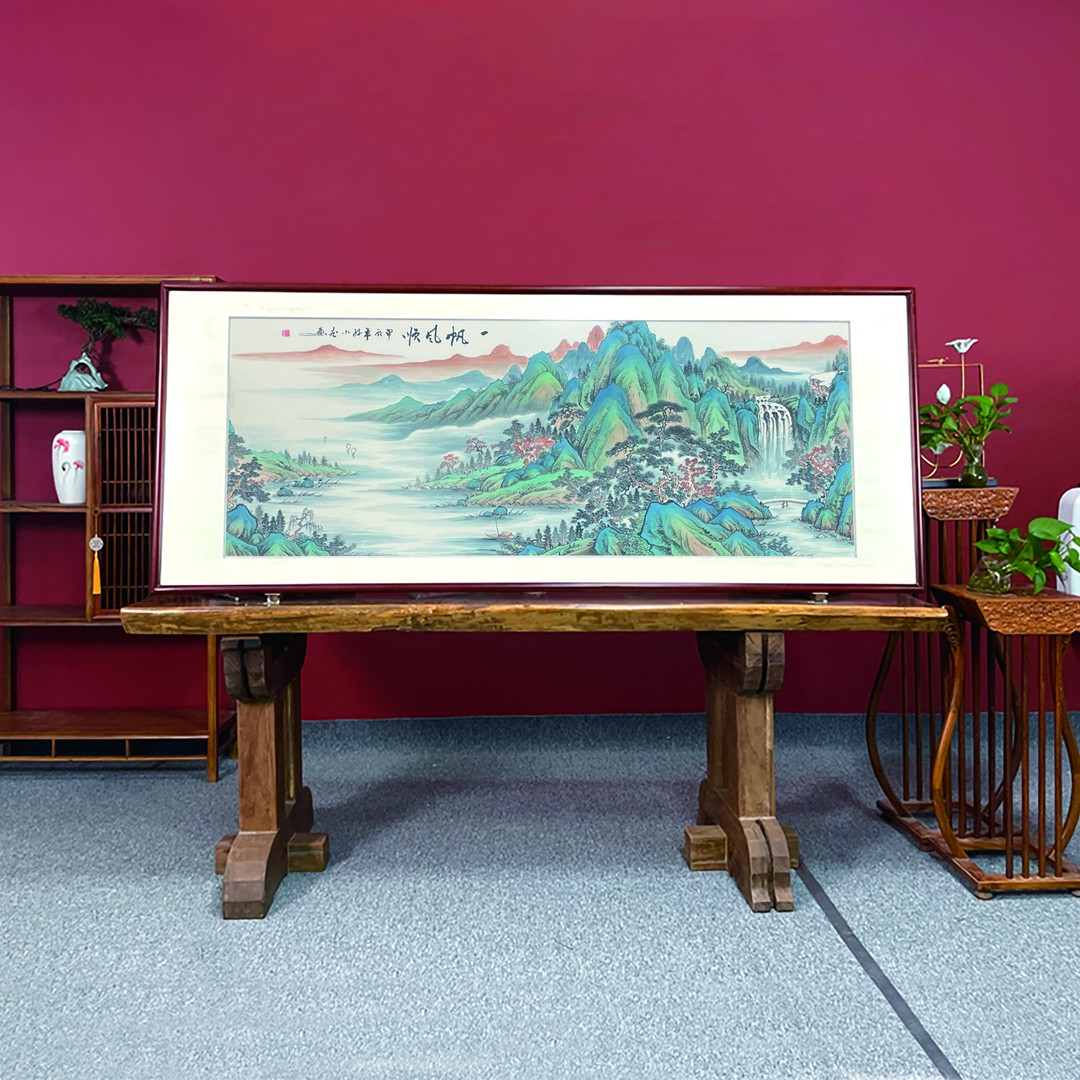 手绘画孙【一帆风顺】经典外框尺寸219*88cm画芯尺寸：180*70cm