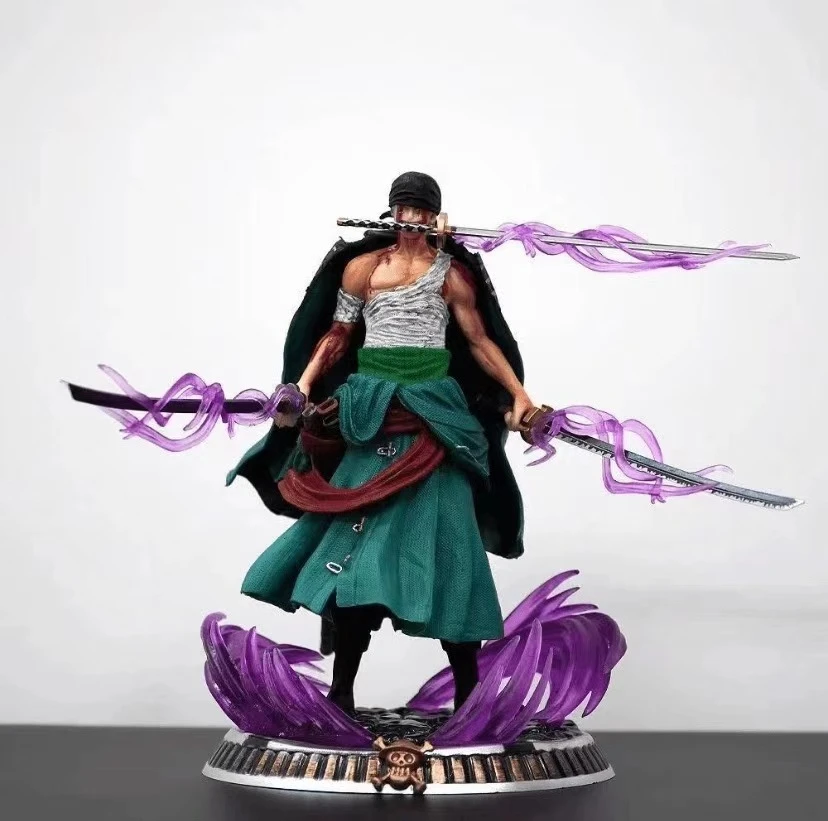 【小飞侠潮玩】海贼王手办GK浴血索隆 三刀流高22cm 雕像手办摆件
