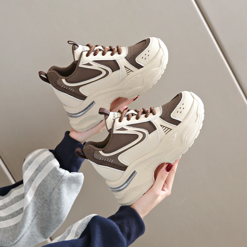 小个子女款运动鞋韩版老爹鞋春秋厚底百搭舒适轻便女鞋