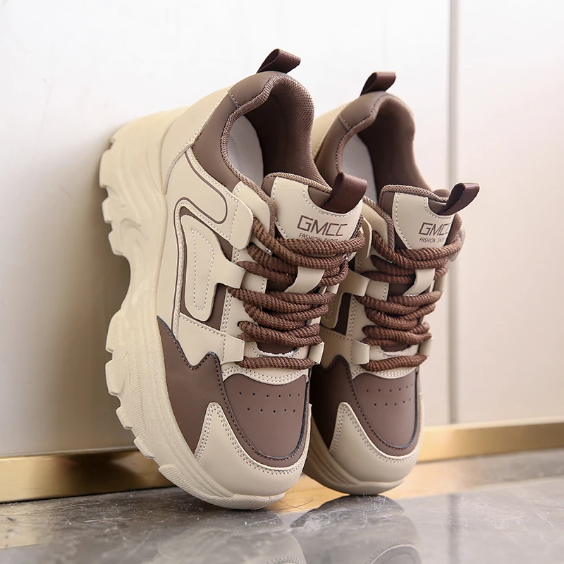 小个子女款韩版运动老爹鞋女鞋百搭轻便 舒适厚底休闲老爹鞋