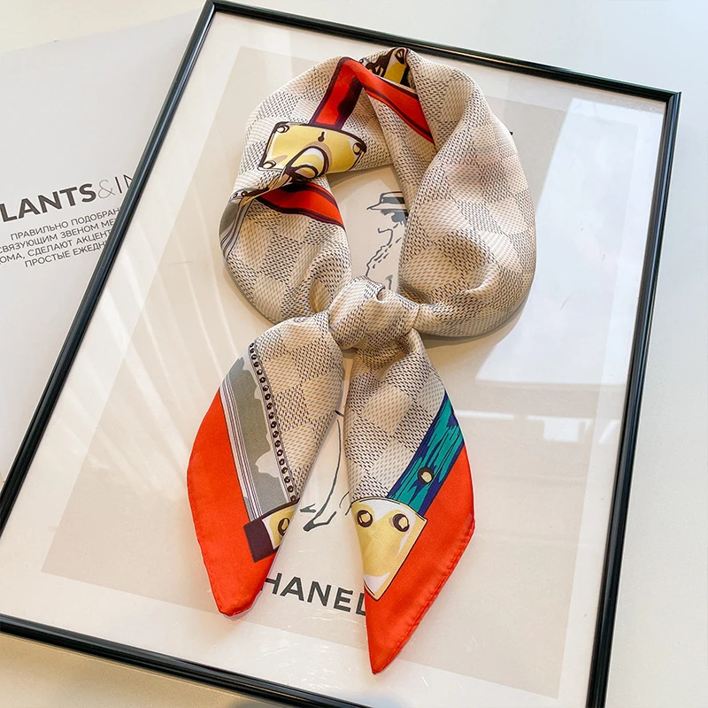 春秋季薄款气质时尚装饰围巾百搭丝巾韩版小领巾女士护颈围脖薄款