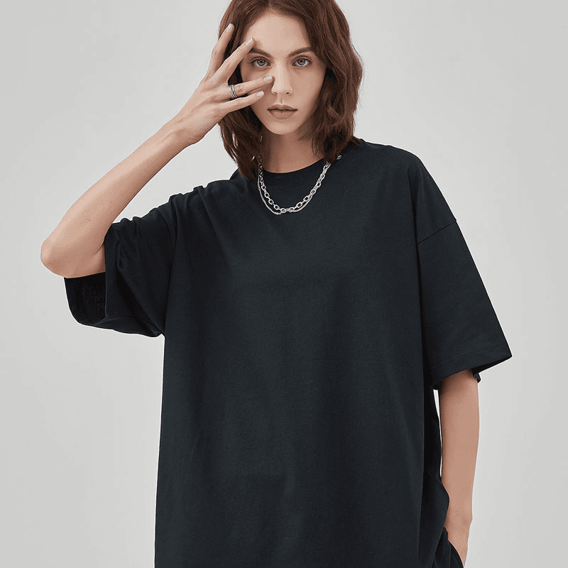 M彩色小花刺绣-国潮休闲宽松短袖T恤男女