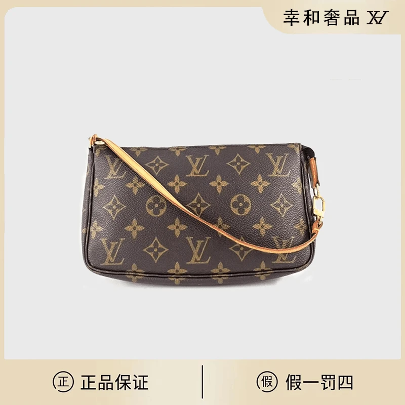 95新 LouisVuitton/路易威登 中古老花大麻将单肩包/植鞣革换新y