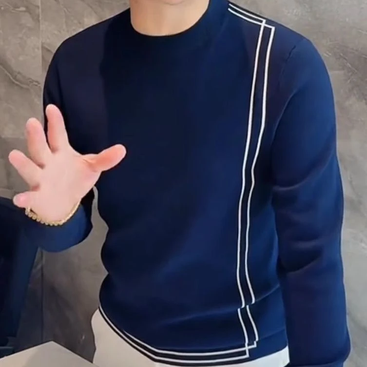 秋冬圆领卫衣时尚轻奢潮流高品质气质精致个性针织衫百搭打底上衣