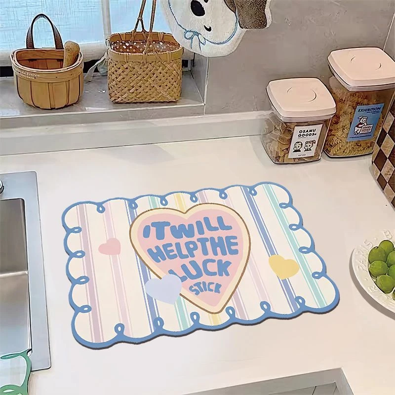 新款可爱厨房茶几桌面软硅藻泥台面沥水垫吸水防滑杯垫碗盘垫子