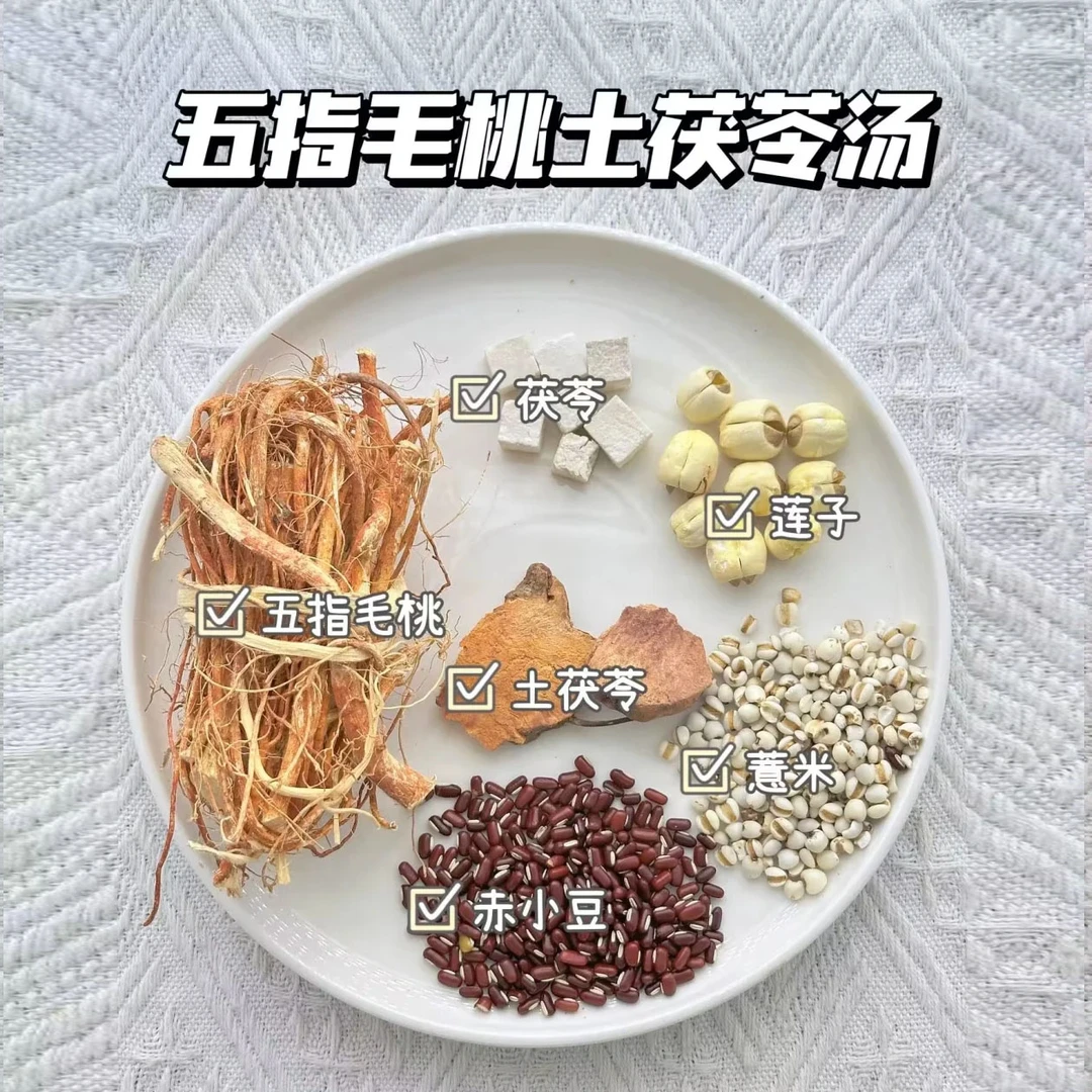 五指毛桃茯苓汤料包熬夜煲炖汤羊肚菌花胶汤枸杞养肝草花旗参汤包