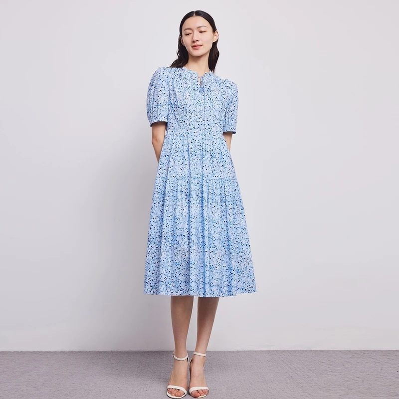 【潜入夏日】23夏季新款碎花梭织连衣裙LMEB4AWOP901