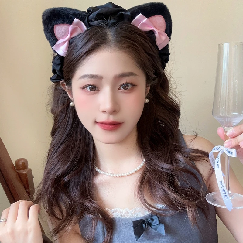 可爱猫耳朵发饰发箍外出百搭高颅顶显脸小发窟网红2024新款头箍女