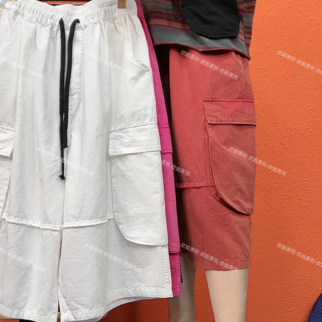 【欣姐原创】2622 做旧大口袋休闲七分裤