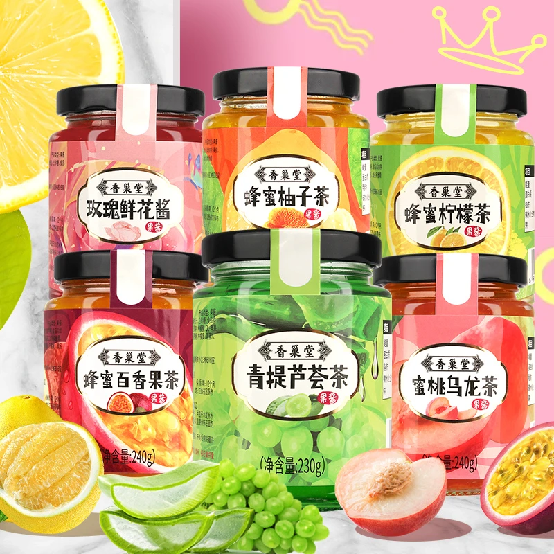 蜂蜜百香果茶蜜桃乌龙茶酱 柚子茶冲饮品芦荟青提茶酱