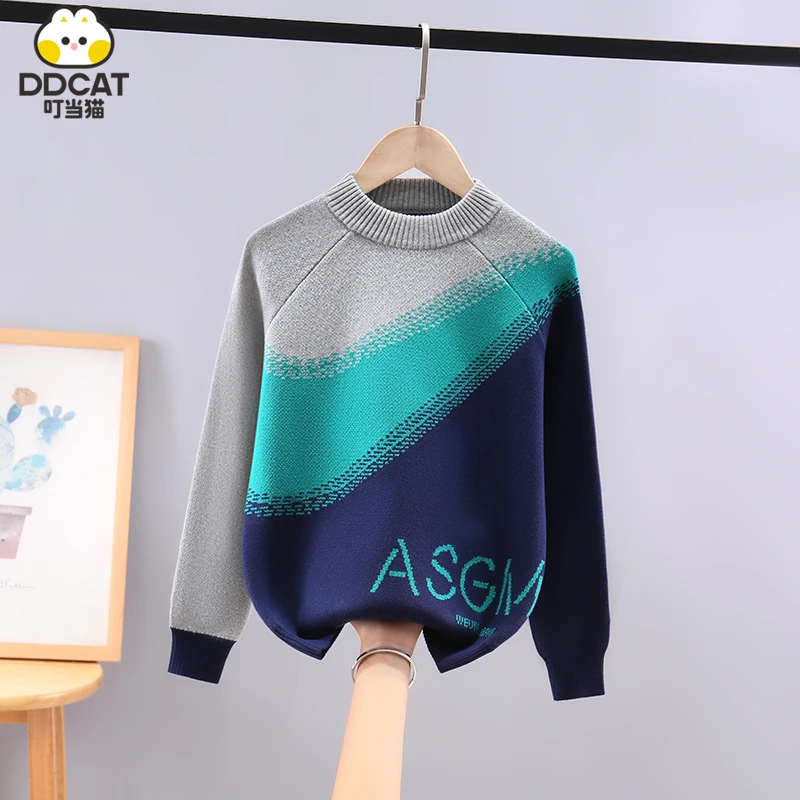 叮当猫男童毛衣2024新款秋冬儿童针织衫纯棉中大童男孩炸街打底衫