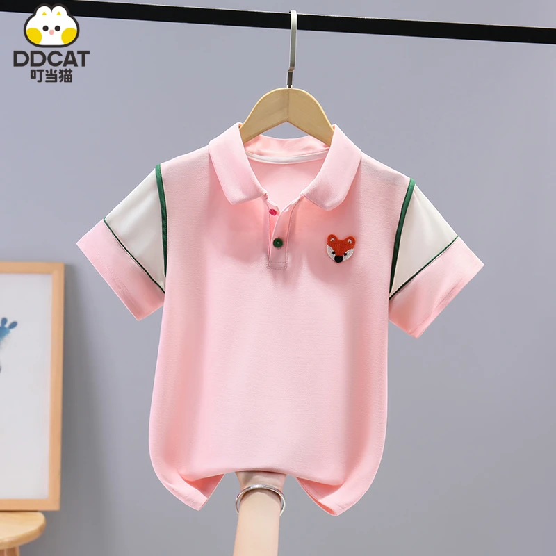 叮当猫女童短袖T恤2024夏装新款儿童女孩Polo上衣洋气夏季中大童8