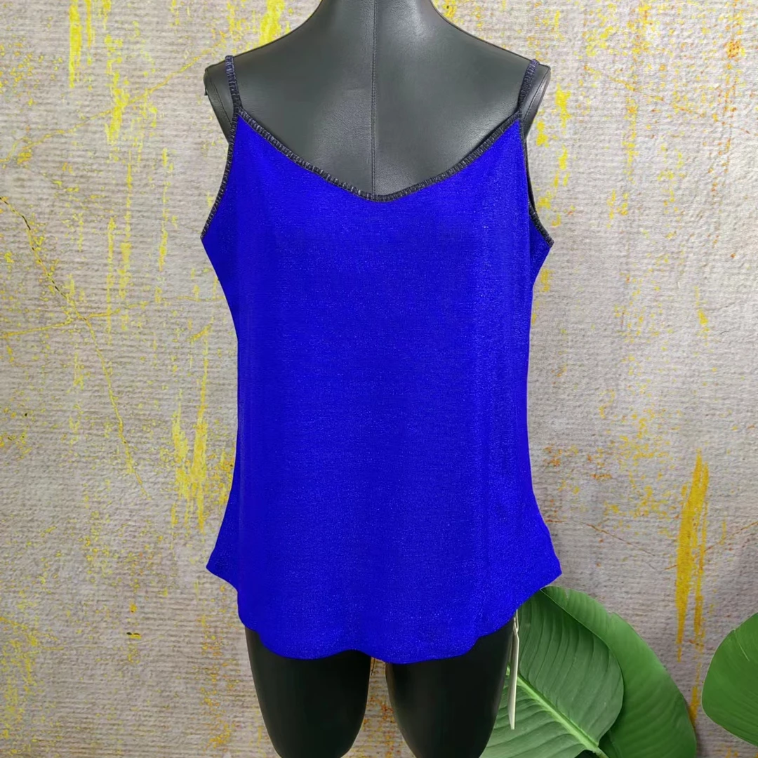 妙唐亮丝时尚大码新款休闲百搭女士女背心打底无袖吊带5058薄软