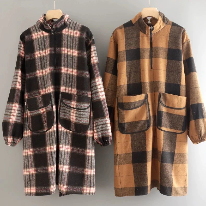 长袖围裙加厚保暖罩衣秋冬做饭家用上班工作家用男女加肥反穿外套