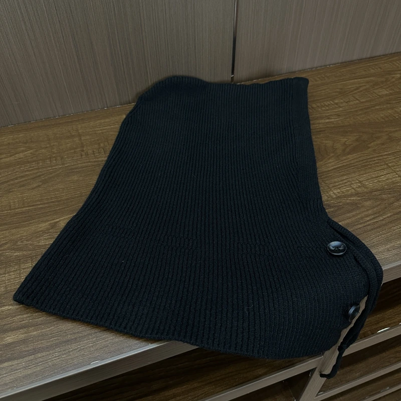 2024新款围脖时尚简约大气百搭单品针织女士黑色保暖纯色秋冬