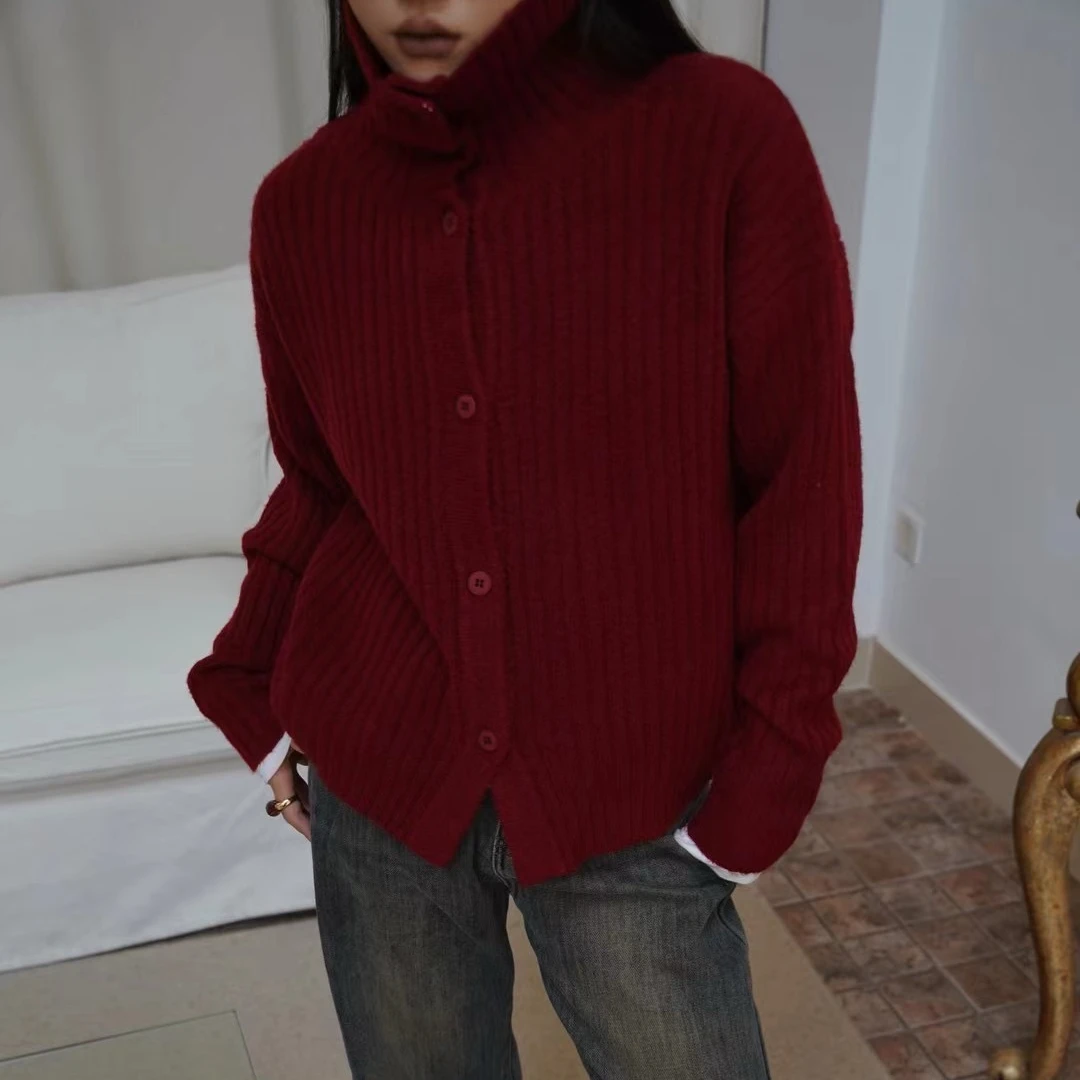 2024新款4色高领毛衣软糯，亲肤休闲百搭上衣女纯色宽松韩版秋冬