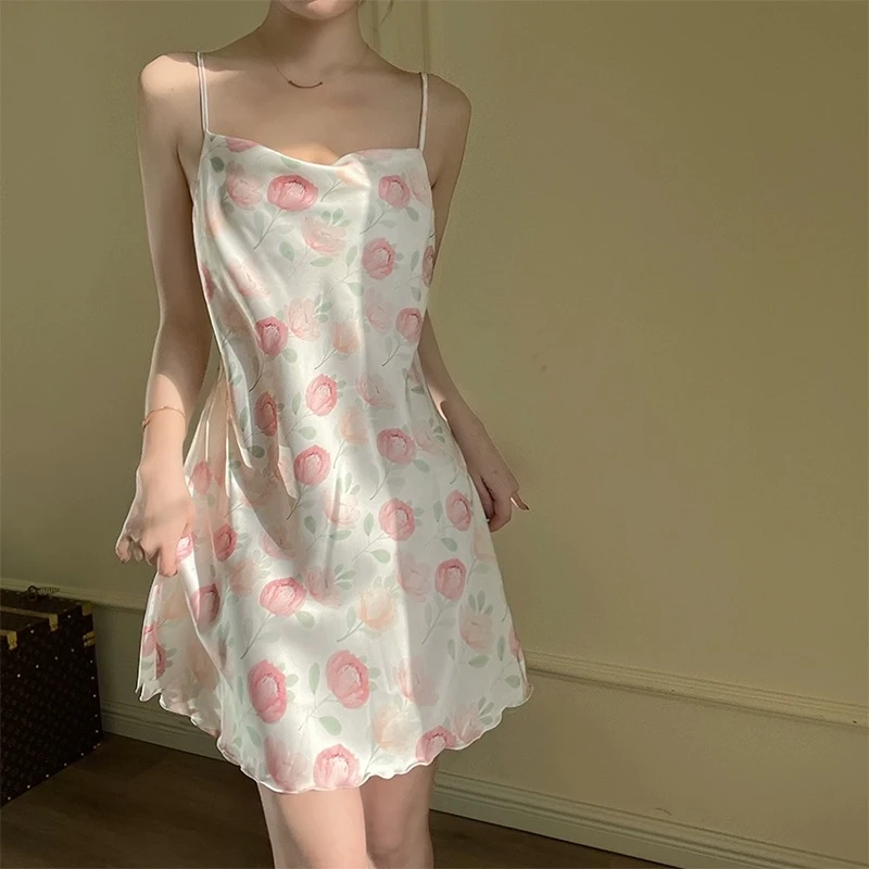 【花的故事】2023新款碎花气质显瘦印花吊带裙女士睡裙睡衣家居服