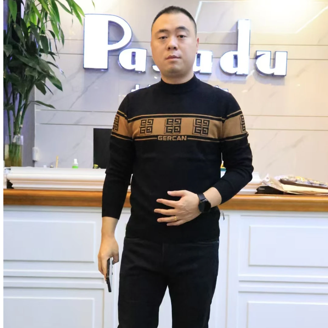 帕萨度男士冬季时尚休闲潮流百搭半高领针织衫WF33592