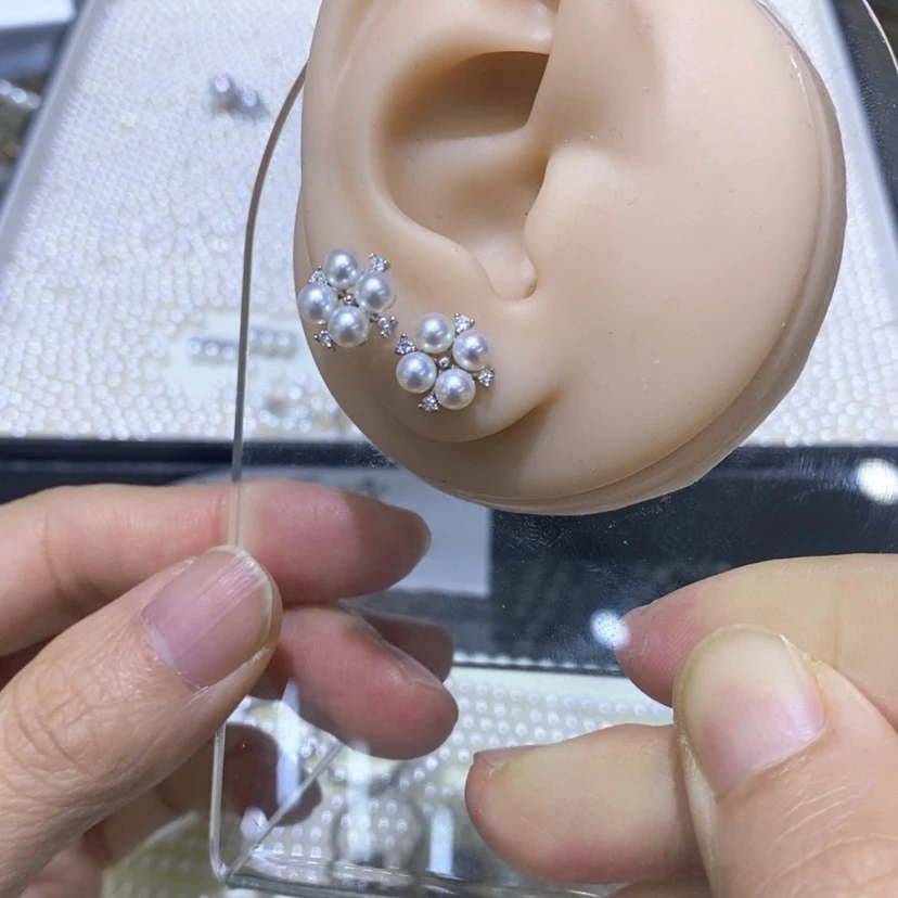 【闪购商品】淡水珍珠耳饰银S925镶嵌