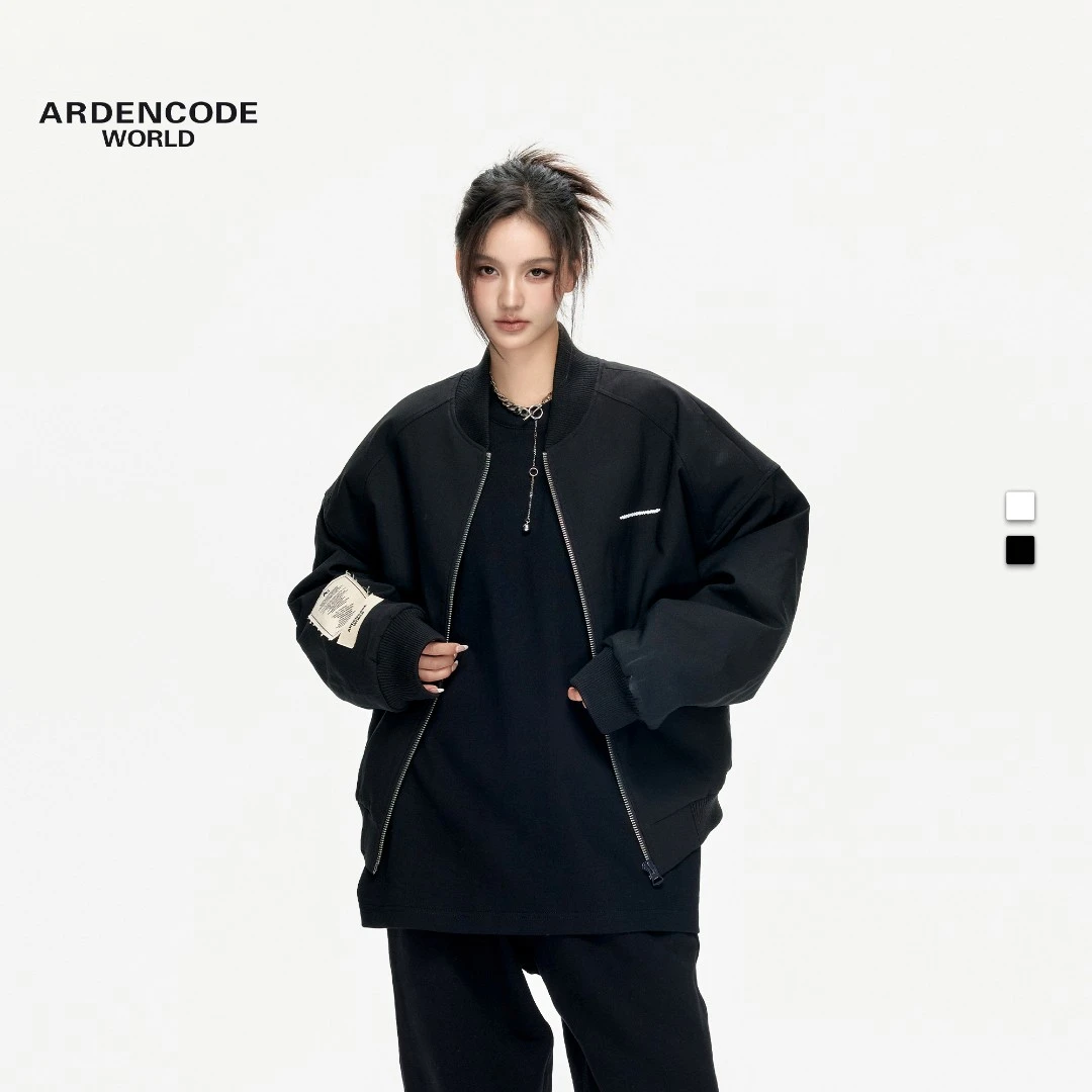 ARDENCODE 自由丨男女基础款印花宽松圆领棒球外套棉服夹克M4版型