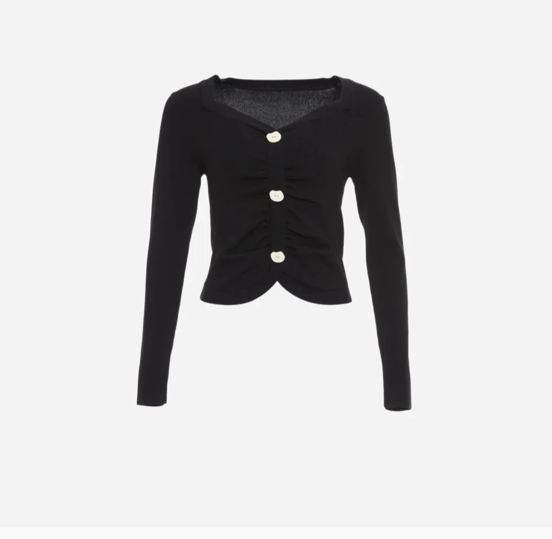 gejin/歌锦 /秋季新款轻奢时尚百搭修身黑色长袖针织衫9122460138