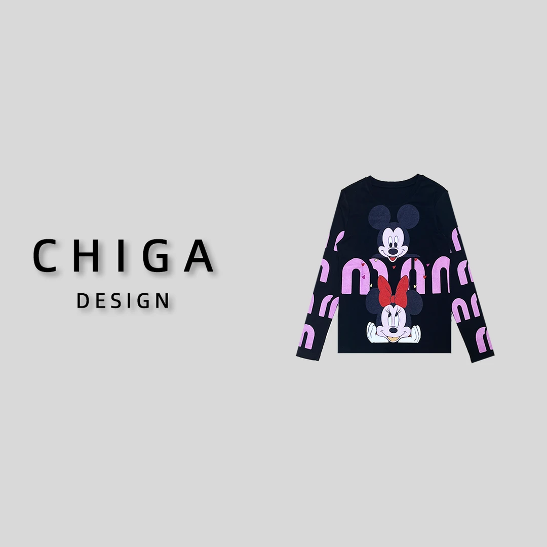 【孤品捡漏】奇24新款秋季卡通潮牌长袖百搭印花轻奢打底00034#