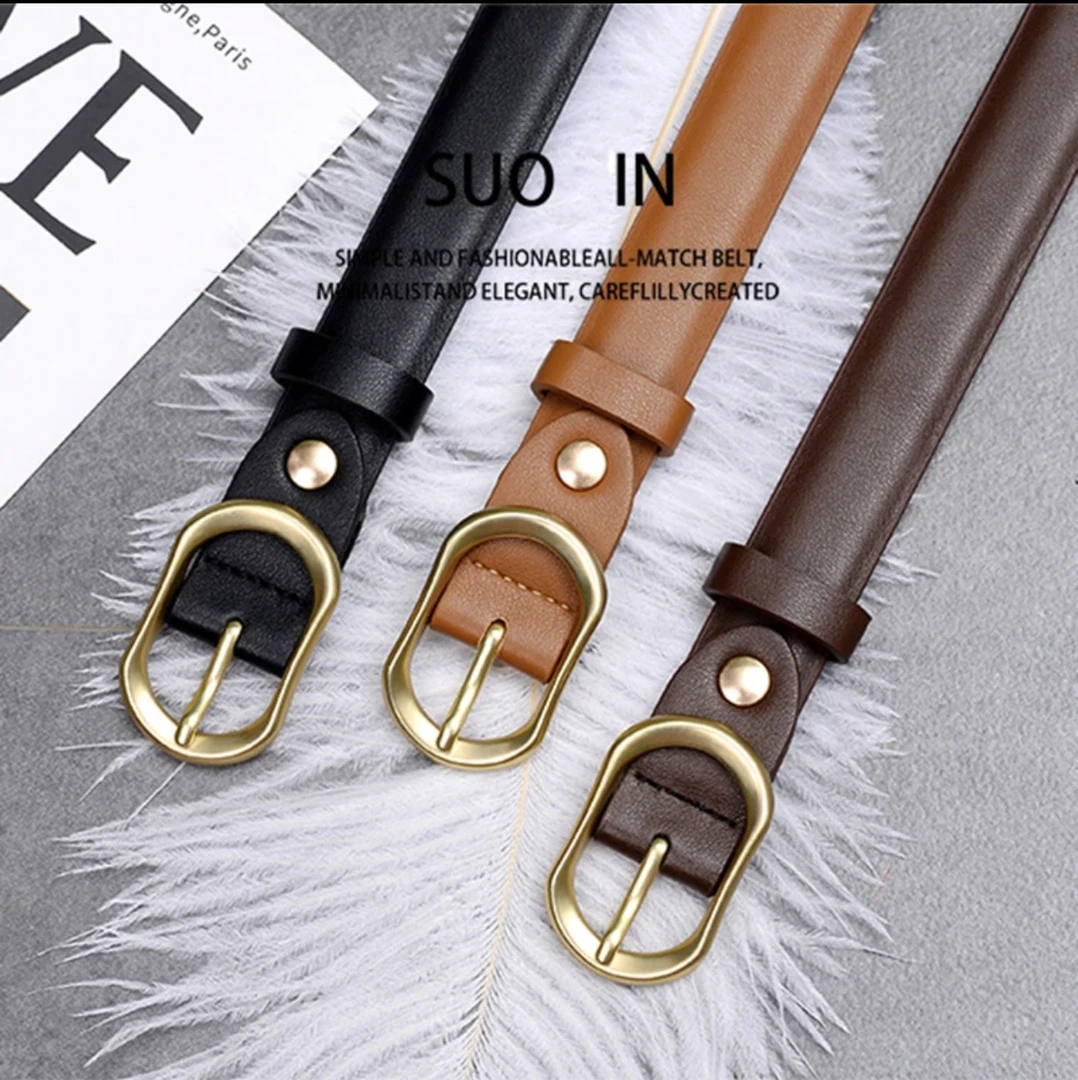 女款皮带真皮牛皮金扣百搭松紧腰带牛皮牛仔裤简约时尚休闲腰带