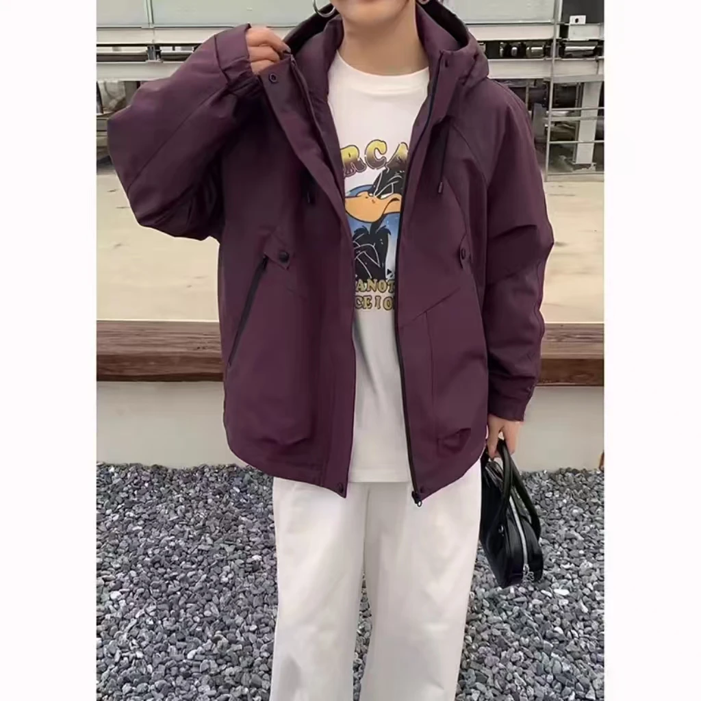 2919-DQ时尚连帽潮款加厚冲锋衣外套（80-140）