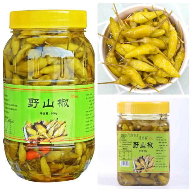 广西野山椒精选酸辣泡椒酸菜烤鱼佐料小米辣下饭大瓶装500/克产品