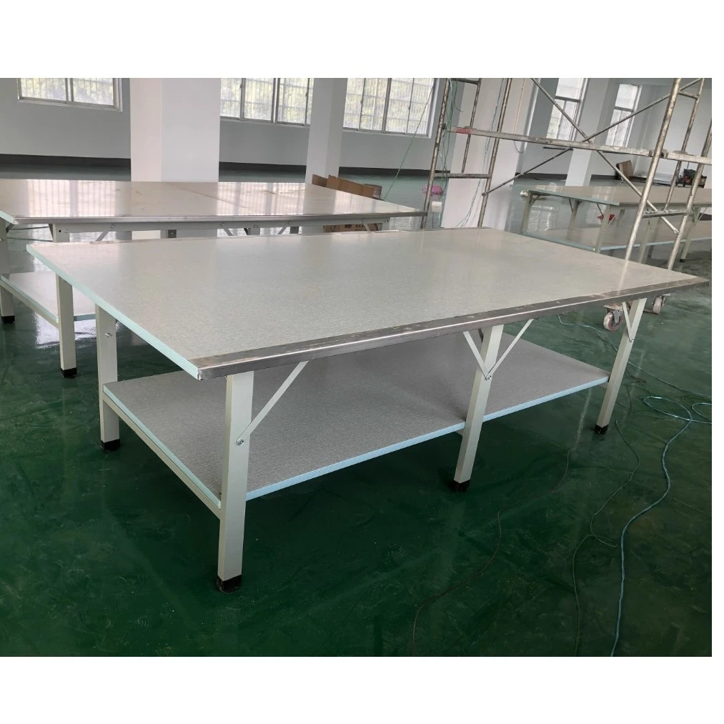 JINYAO/金尧双层检验桌 不锈钢包边  服装车间组合式裁剪台