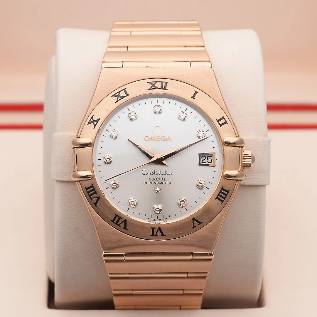 99新 Omega/欧米茄 泽泰/星座/18K玫瑰金原钻/35.5mm/自动机械