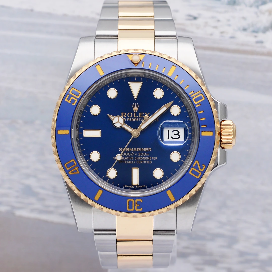 99新 Rolex/劳力士 爱换拆单潜航者116613间金蓝鬼40mm自动机械