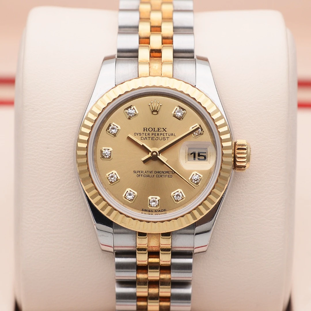 99新 Rolex/劳力士 泽泰/日志179173间黄金原钻26mm/自动机械手表