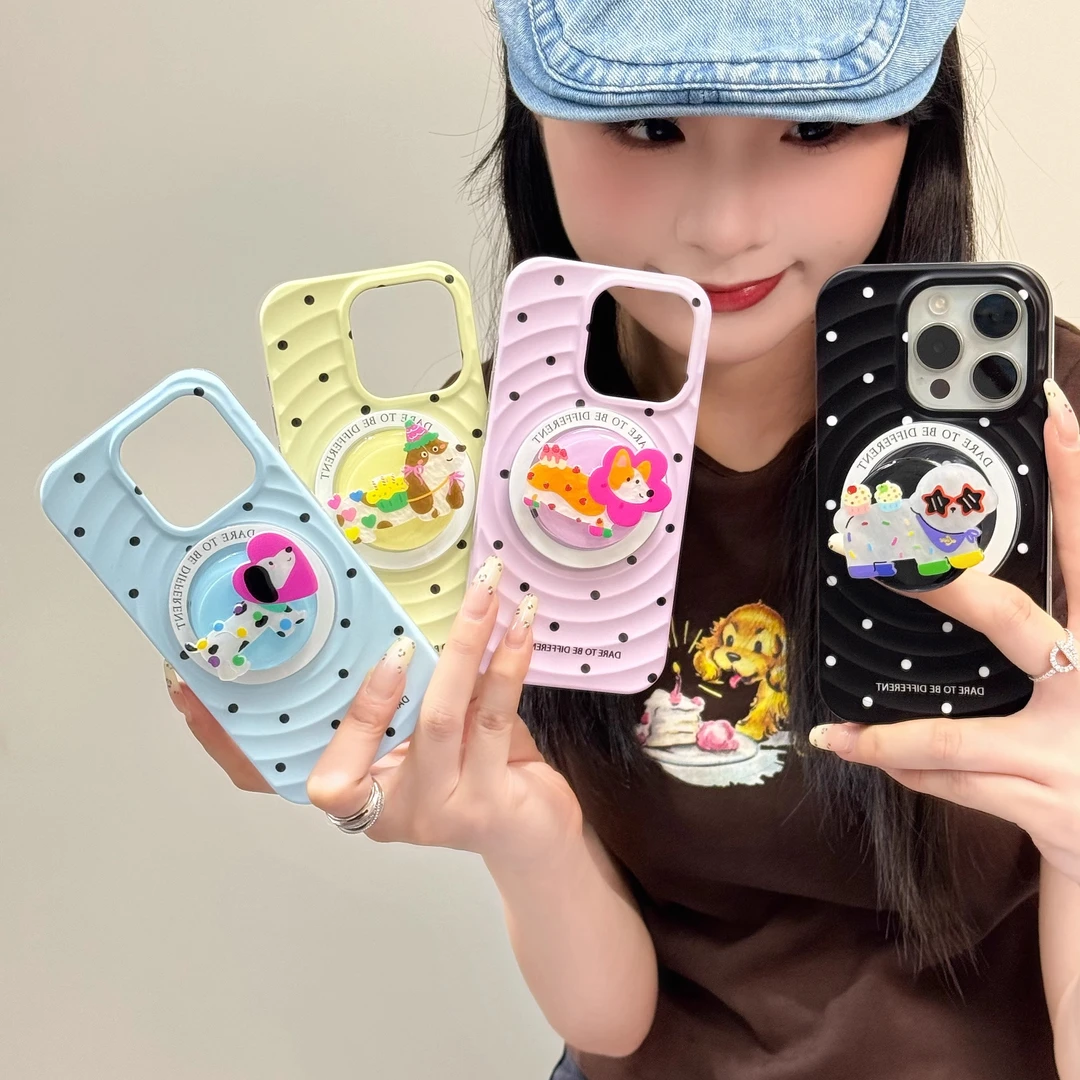 韩风卡通可爱狗狗适用iPhone16手机壳苹果14/15Promax磁吸壳12女