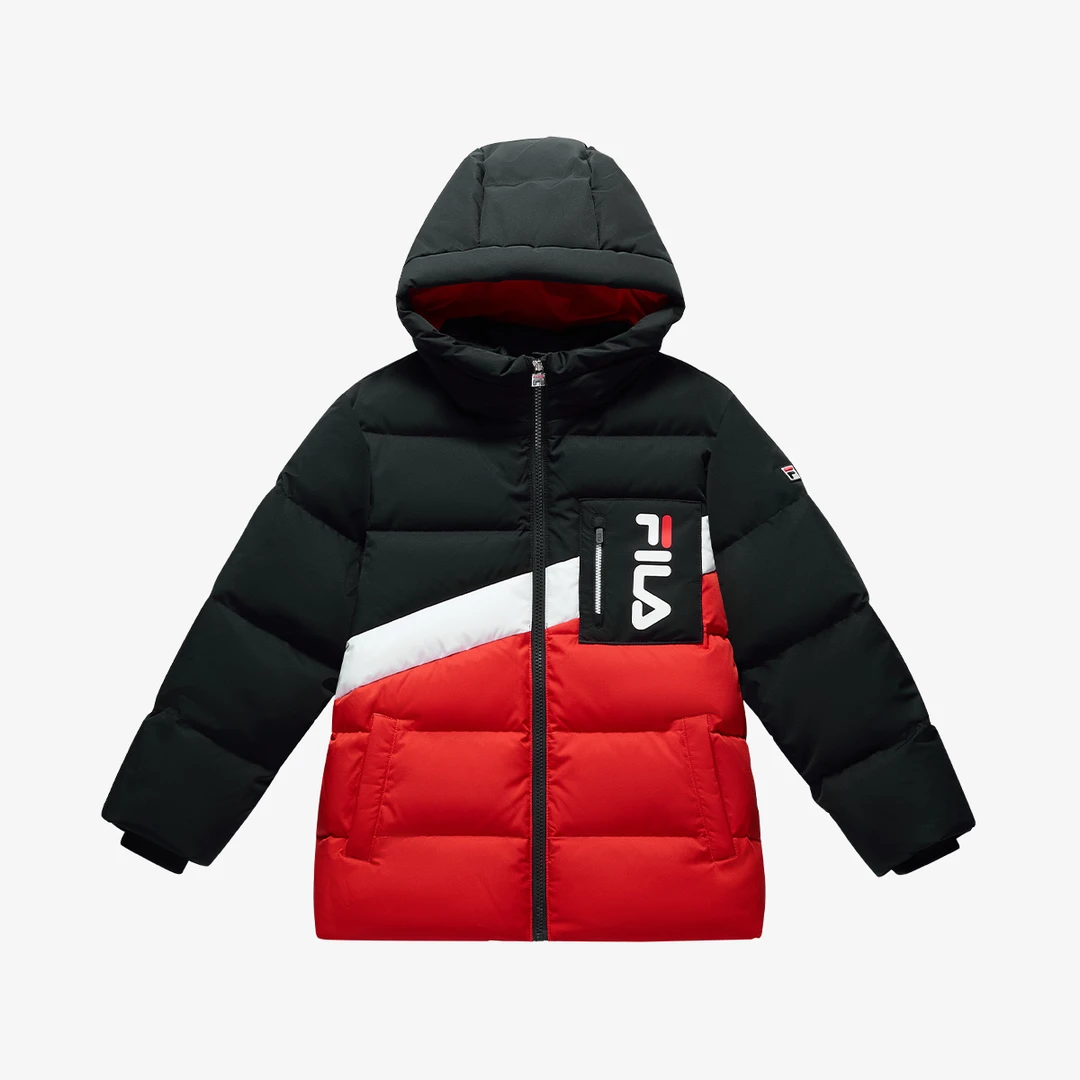 FILAKIDS斐乐儿童羽绒服2024年冬季新款上衣连帽K62B441908