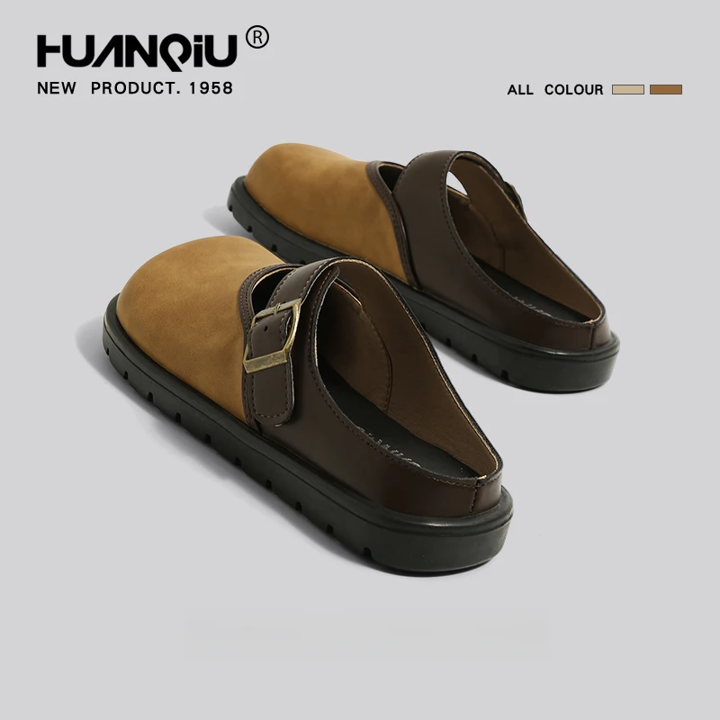 环球勃肯拖鞋女秋季外穿2024新款博肯半拖高级感一脚蹬百搭凉拖鞋