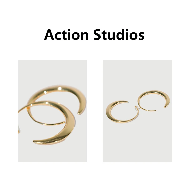 铜合金耳饰 Action Studios大大 推荐 2024新款弯钩耳环DEH5702