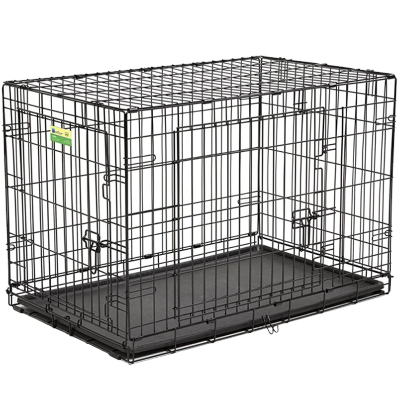 （笼子不包邮联系客服改价）加粗双门带底网带托盘宠物狗狗笼子