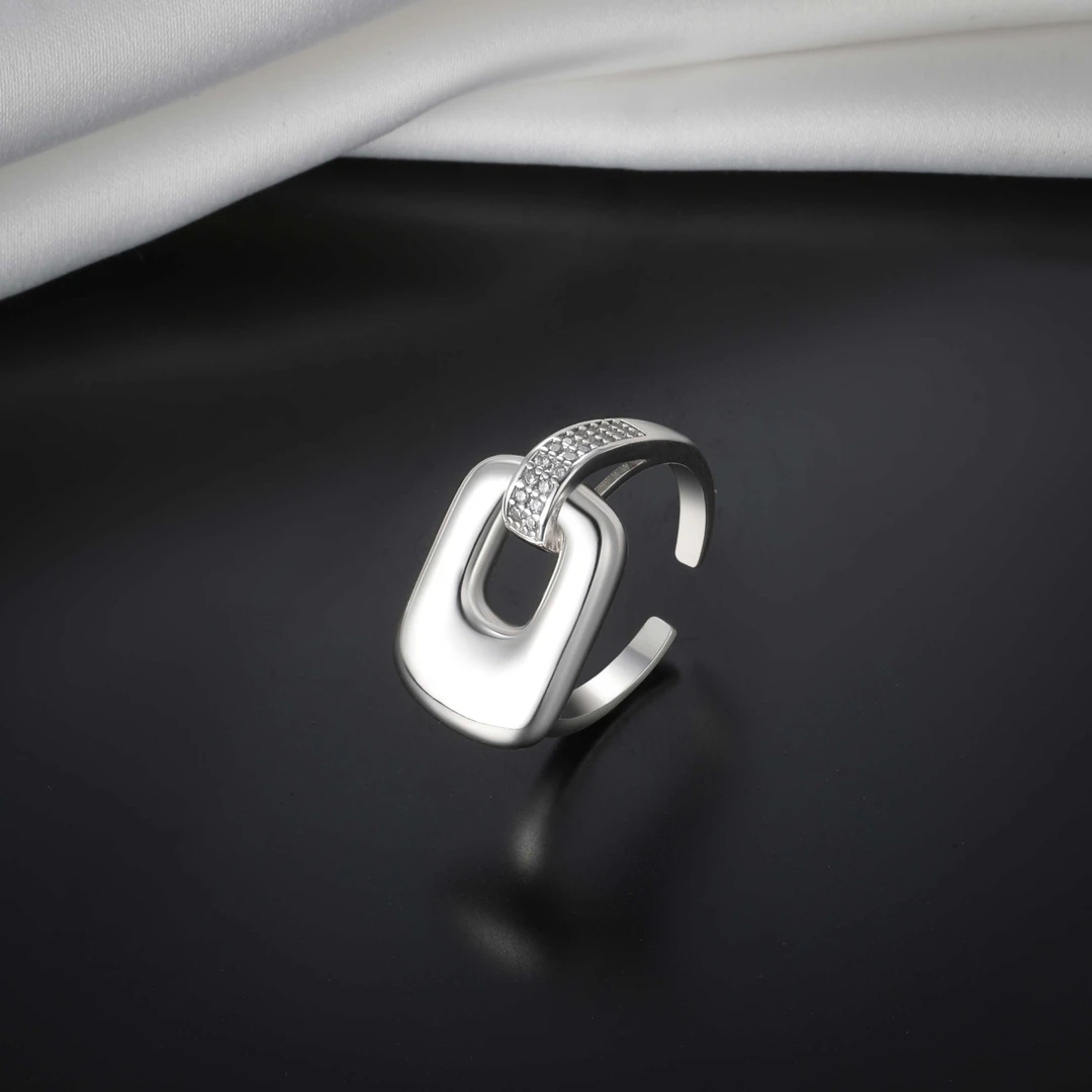 925银戒指 方寸戒指（0036）时尚百搭小众