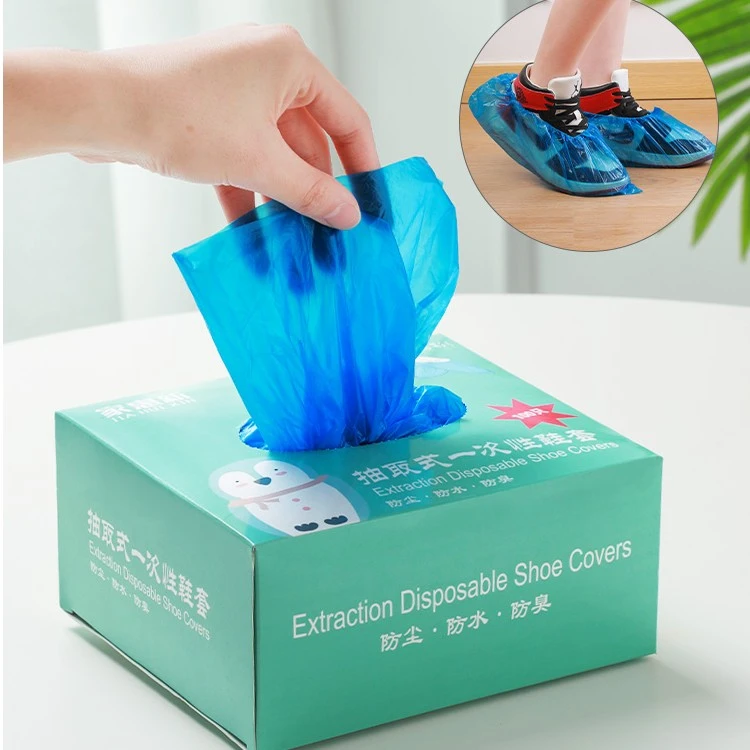 一次性鞋套盒装家用室内加厚无纺布防水防滑尘耐磨抽取式待客脚套