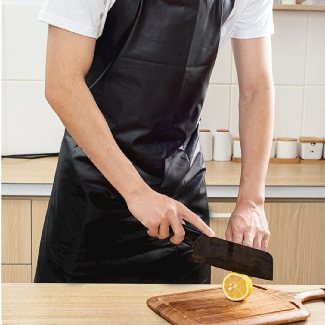 围裙家用厨房防水防油男pvc家务清洁简约无袖水产海鲜加大皮酒店