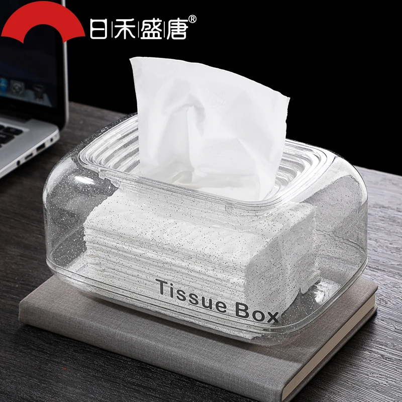 家用自动下沉式纸巾盒客厅时尚创意轻奢高级感黑色卧室床头抽纸盒